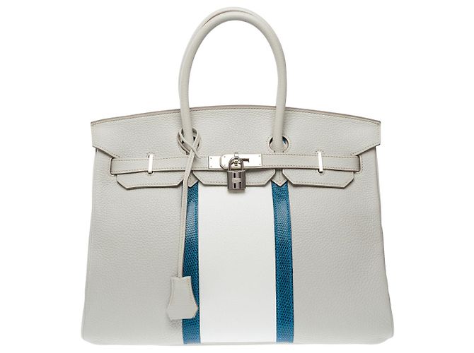 Hermès Sac HERMES Birkin 35 en Cuir Gris - 101684 - vue 3