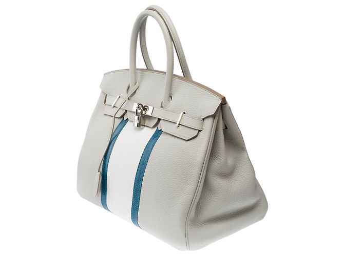 Hermès Sac HERMES Birkin 35 en Cuir Gris - 101684 - vue 5