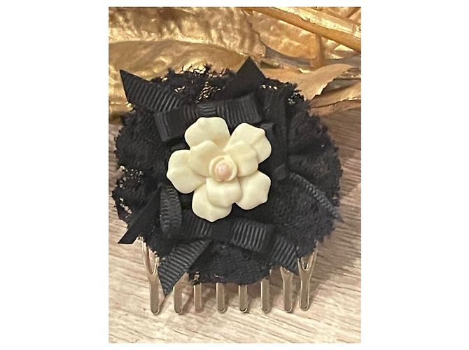 Leggiadro pettine per capelli DOLCE & GABBANA metallo dorato  e fiore D'oro - vista 3