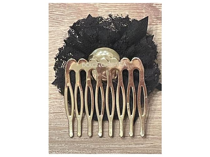 Leggiadro pettine per capelli DOLCE & GABBANA metallo dorato  e fiore D'oro - vista 6