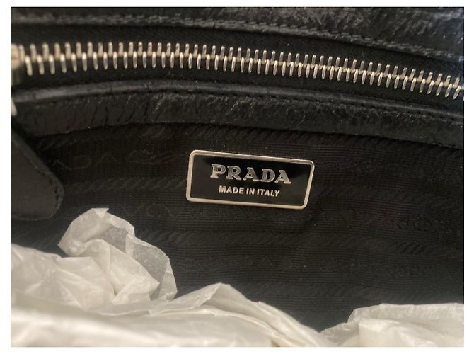 Borsa a tracolla in pelle nera Sound Lock di Prada Nero - vista 10