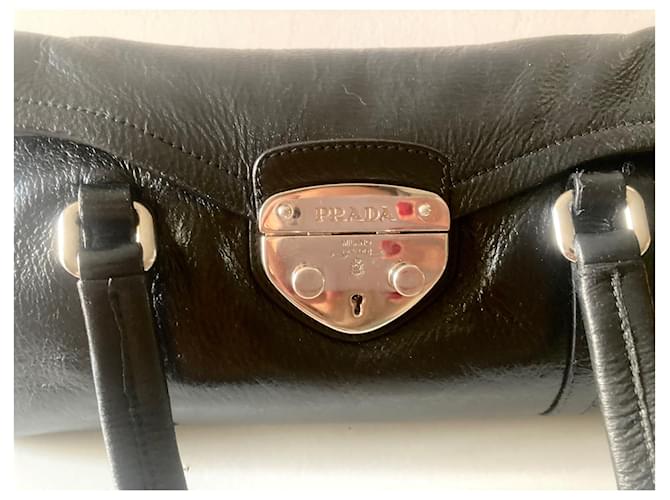 Borsa a tracolla in pelle nera Sound Lock di Prada Nero - vista 3