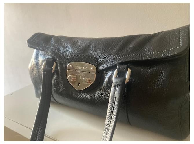 Borsa a tracolla in pelle nera Sound Lock di Prada Nero - vista 4
