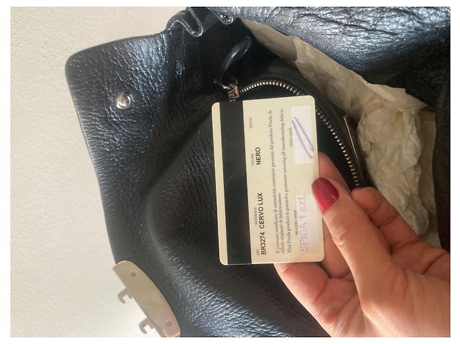 Borsa a tracolla in pelle nera Sound Lock di Prada Nero - vista 5