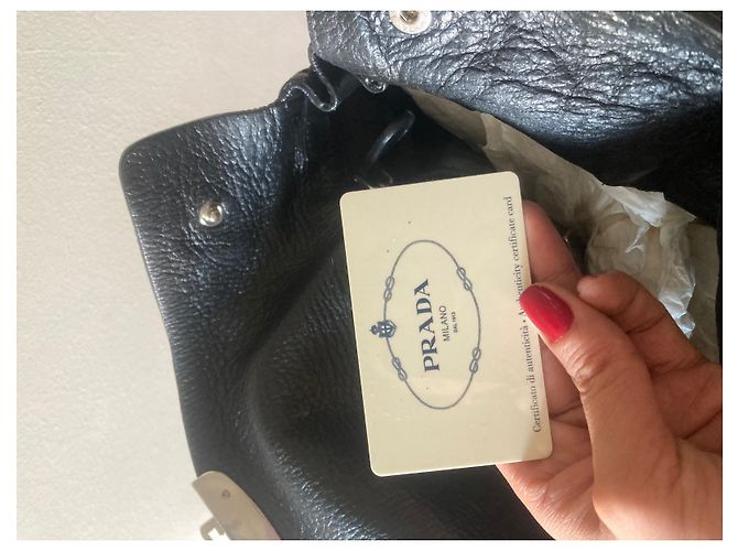 Borsa a tracolla in pelle nera Sound Lock di Prada Nero - vista 6