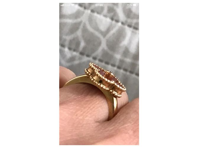 Van Cleef & Arpels Vintage Alhambra Ring Gelbgold Karneol Diamant Golden - Ansicht 3
