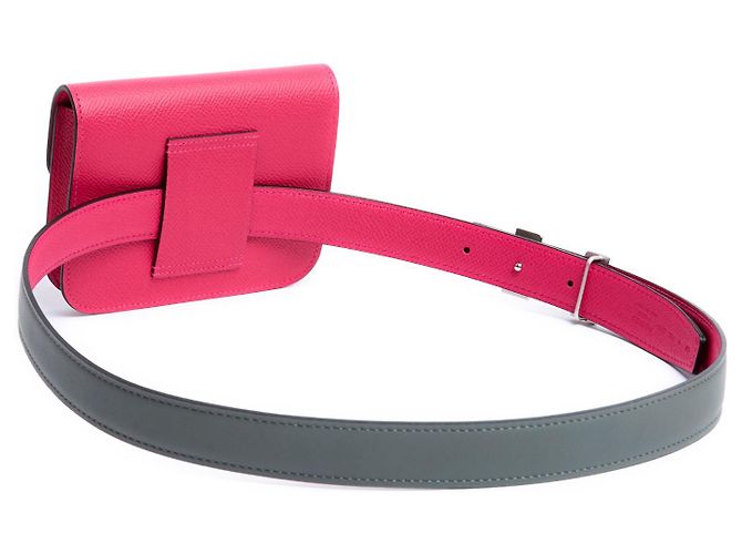 Hermès Pochette Constance Slim Epsom Mexico sulla cintura T80 new Rosa - vista 4
