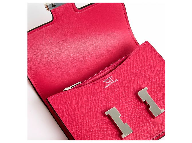 Hermès Pochette Constance Slim Epsom Mexico sulla cintura T80 new Rosa - vista 8