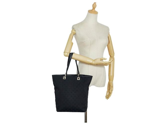Ophidia Borsa tote Gucci monogramma GG nera in tela e pelle Nero - vista 12