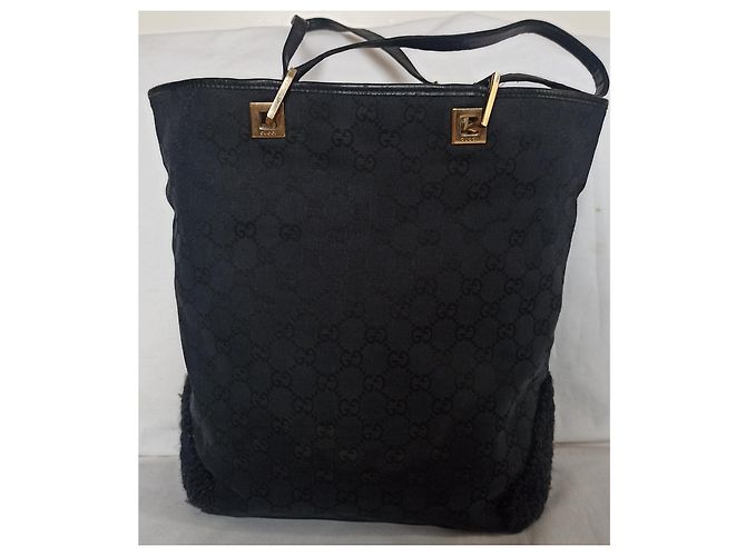 Ophidia Borsa tote Gucci monogramma GG nera in tela e pelle Nero - vista 2