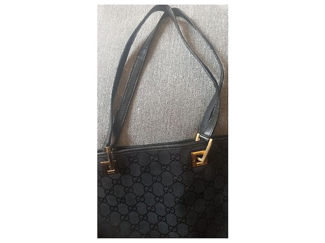 Ophidia Borsa tote Gucci monogramma GG nera in tela e pelle Nero - vista 4