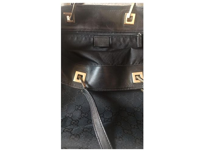 Ophidia Borsa tote Gucci monogramma GG nera in tela e pelle Nero - vista 8
