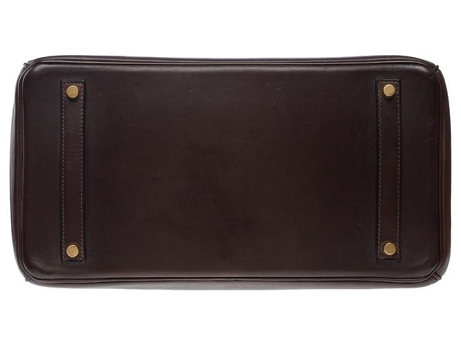Hermès Sac HERMES Birkin 35 en Cuir Marron - 101701 - vue 10