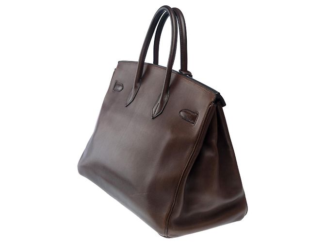 Hermès Sac HERMES Birkin 35 en Cuir Marron - 101701 - vue 5