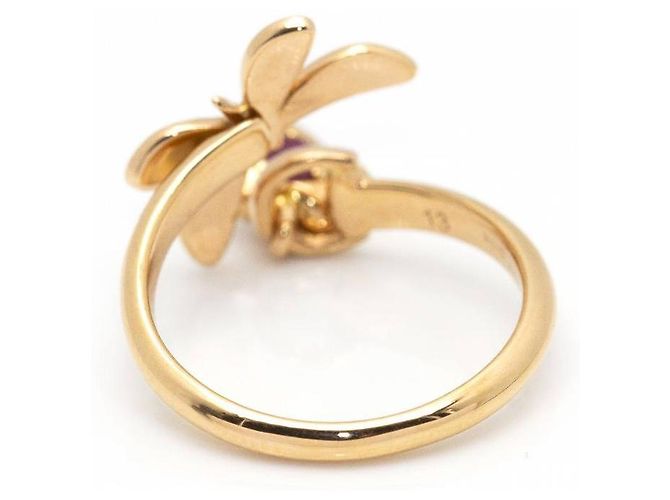 GUCCI Anello Farfalla in oro e smalto. Rosa Bianco D'oro - vista 3