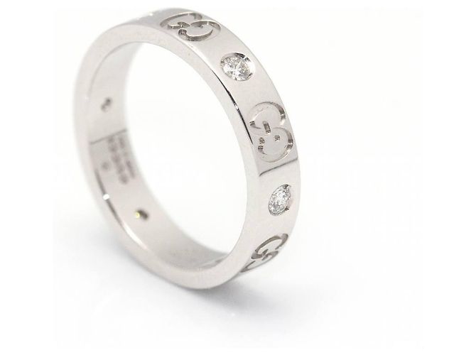 GUCCI Anello con Diamanti Oro e Bianchi. Argento - vista 2