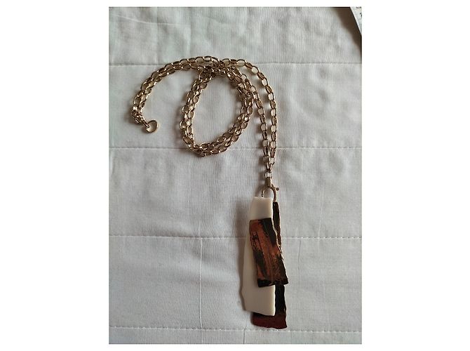 Max Mara Collana a catena con spilla-pendente D'oro - vista 3