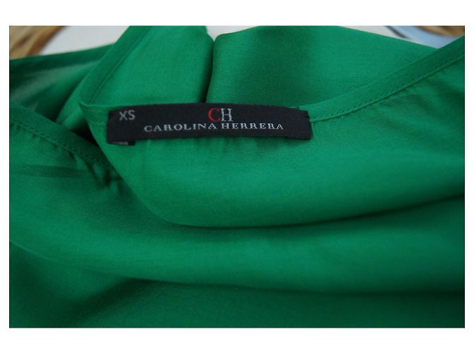 Carolina Herrera Sommerkleid Grün Viscose Seide - vista 4