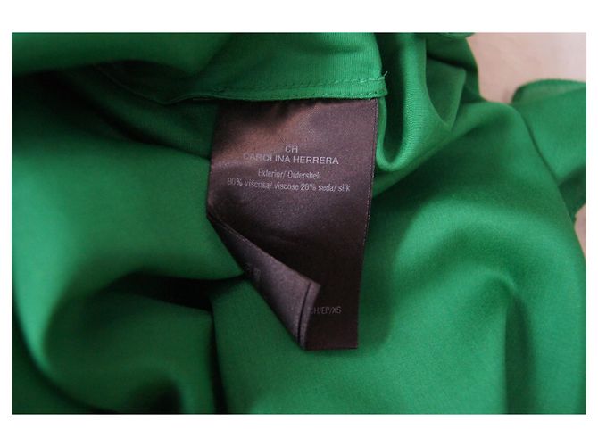 Carolina Herrera Sommerkleid Grün Viscose Seide - vista 5