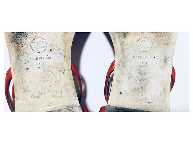 Chanel Sandali CC Infradito Camelia Rosso - vista 14