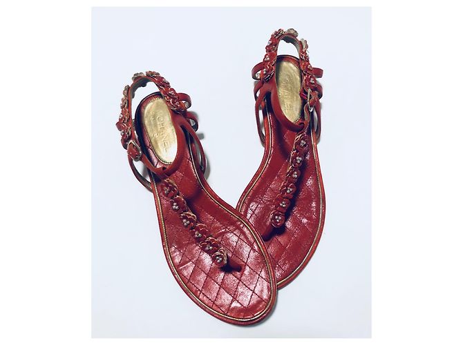 Chanel Sandali CC Infradito Camelia Rosso - vista 15