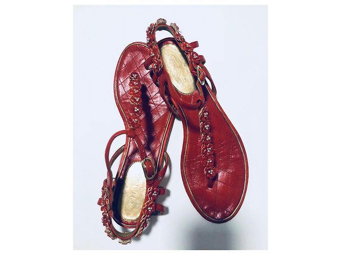 Chanel Sandali CC Infradito Camelia Rosso - vista 17