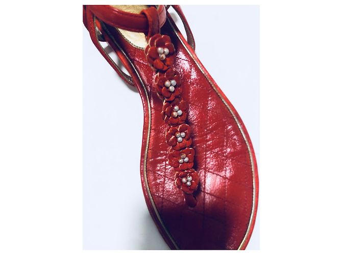 Chanel Sandali CC Infradito Camelia Rosso - vista 18