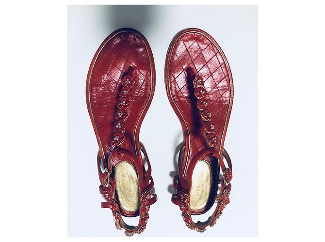 Chanel Sandali CC Infradito Camelia Rosso - vista 2