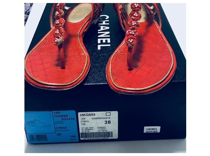 Chanel Sandali CC Infradito Camelia Rosso - vista 20