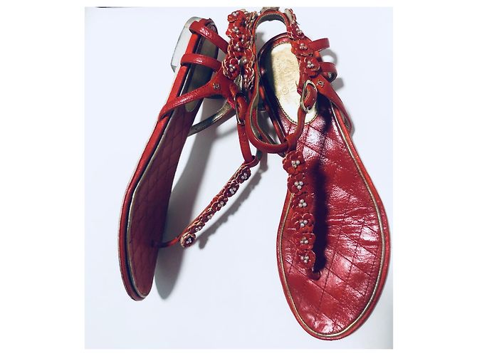 Chanel Sandali CC Infradito Camelia Rosso - vista 7