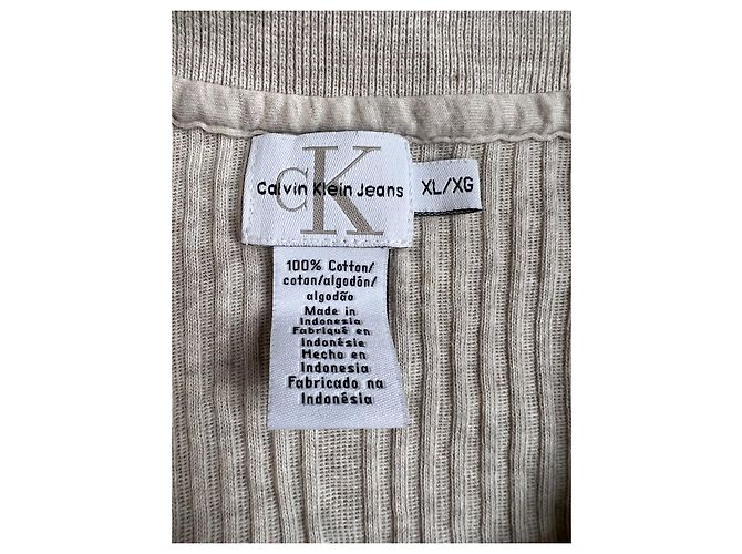 Polo Calvin Klein Jeans Beige in Cotone - vista 4