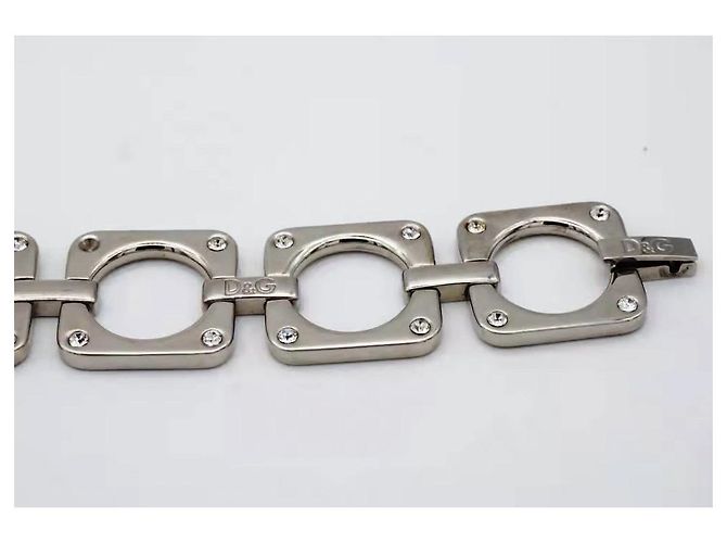 Bracciale DOLCE & GABBANA acciaio geometrico con cristalli Argento - vista 2