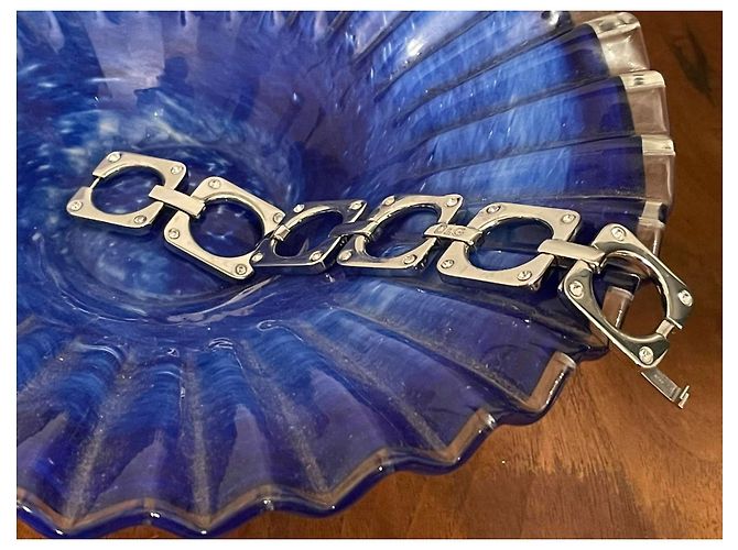 Bracciale DOLCE & GABBANA acciaio geometrico con cristalli Argento - vista 4