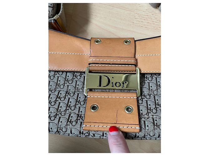 Borsa Dior Columbus Marrone Beige Tela Oblique e Pelle - vista 3