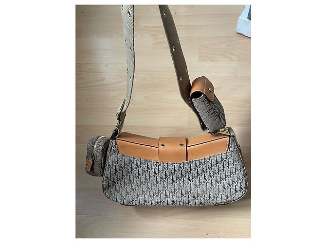 Borsa Dior Columbus Marrone Beige Tela Oblique e Pelle - vista 7
