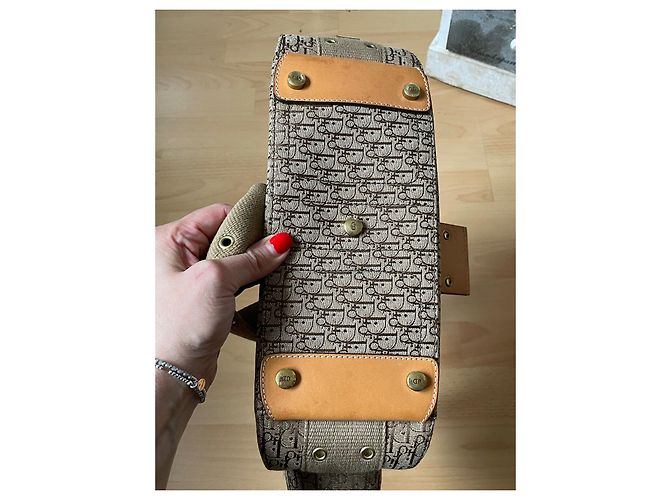 Borsa Dior Columbus Marrone Beige Tela Oblique e Pelle - vista 8