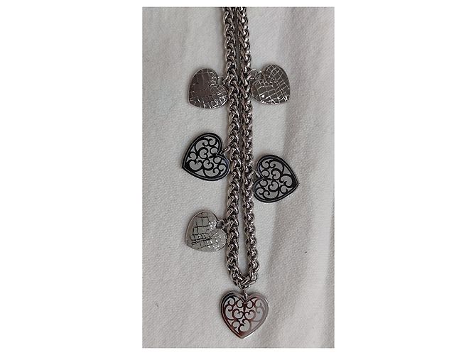 Collana Dior Argentata con 6 Pendenti a Cuore Argento - vista 3