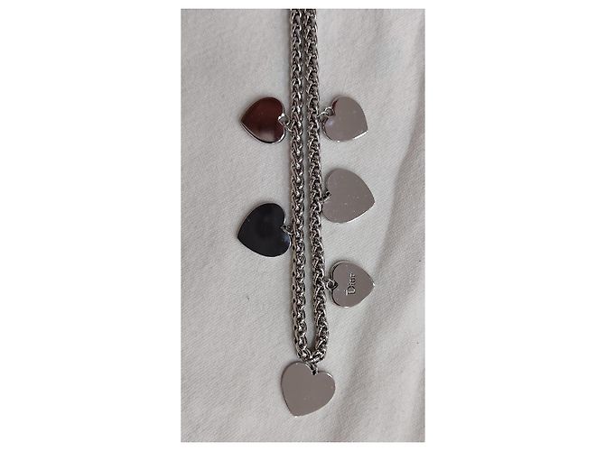 Collana Dior Argentata con 6 Pendenti a Cuore Argento - vista 4