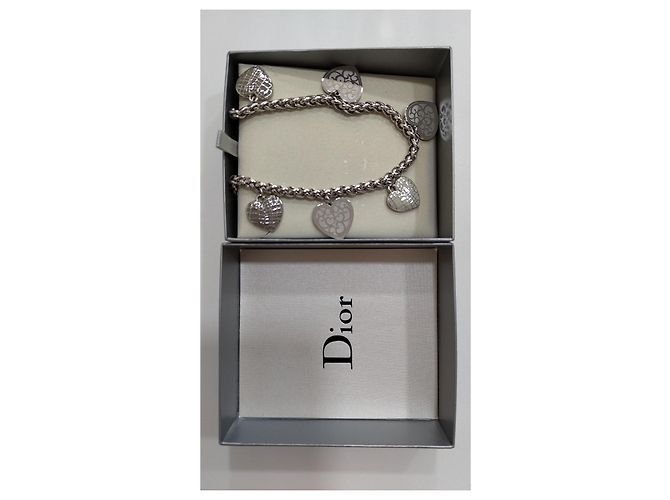 Collana Dior Argentata con 6 Pendenti a Cuore Argento - vista 7