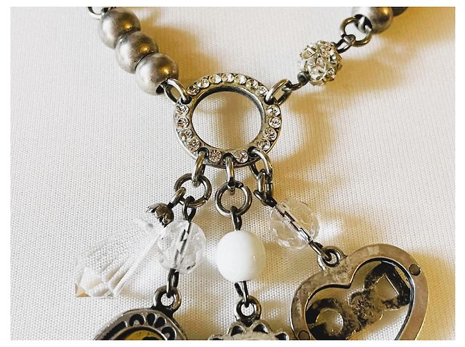 Collana vintage DOLCE & GABBANA in acciaio brunito con cammeo Argento - vista 8