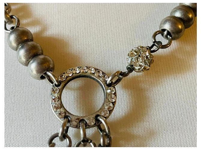 Collana vintage DOLCE & GABBANA in acciaio brunito con cammeo Argento - vista 9