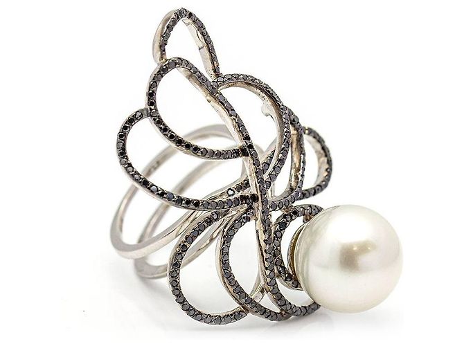 Autre Marque Anello SPIDER in Oro Bianco e Diamanti. - vista 2