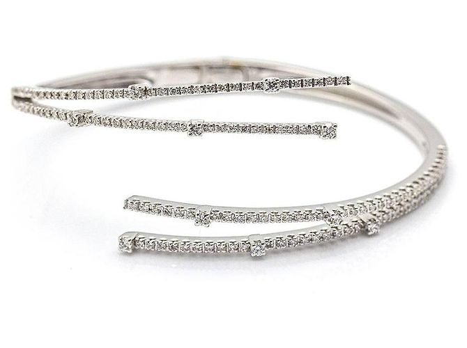Autre Marque Bracciale RAY in Oro Bianco e Diamanti. Argento - vista 2