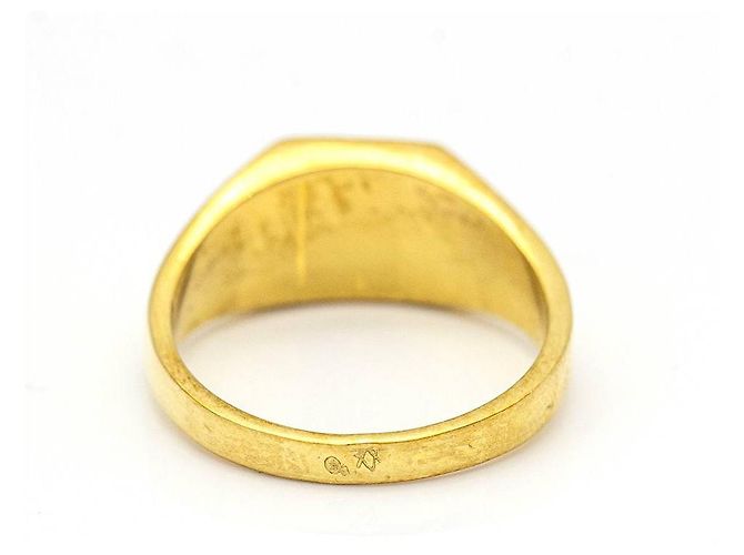 Autre Marque Anello con sigillo quadrato in oro giallo. D'oro - vista 4