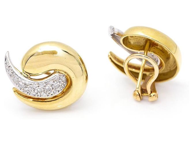 Autre Marque Orecchini in oro con diamanti. D'oro - vista 3