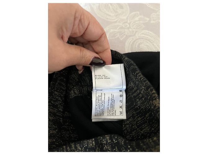 Chanel Paris Byzance Black and Bronze Gold Wool Dress - view 7