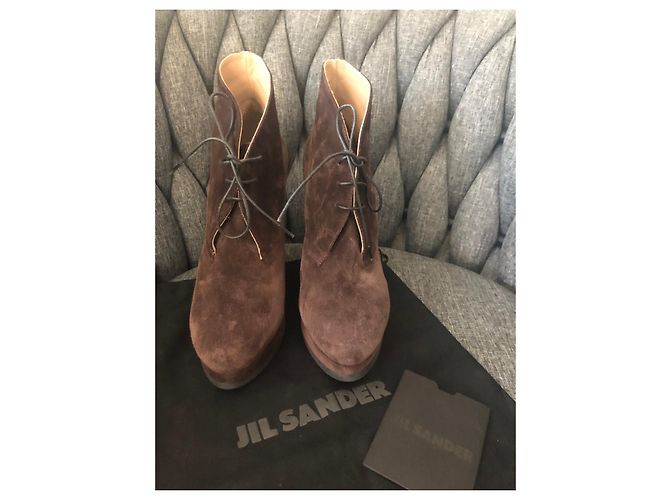 Botines Jil Sander de ante marrón Castaño - vista 2