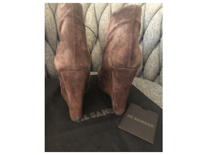 Botines Jil Sander de ante marrón Castaño - vista 3