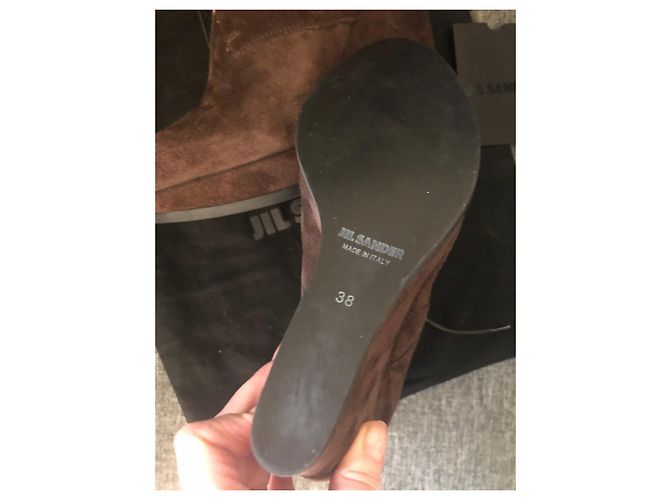 Botines Jil Sander de ante marrón Castaño - vista 5
