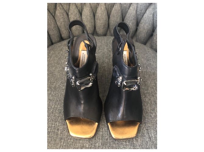Sandali gioiello in pelle blu Dorothée Schumacher - vista 3